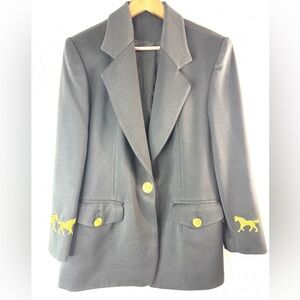 Equestrian Elegance S Women's Show Blazer w Gold Horse Embroidery and Buttons